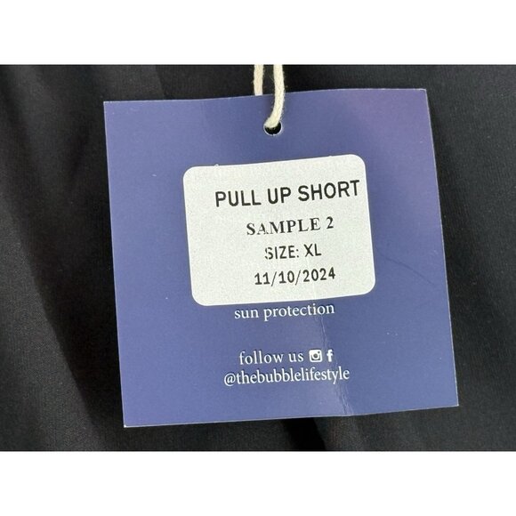 THE BUBBLE Black‎ Pull-On Shorts Wide Waistband Drawstring Cuffed NWT Siz XL - Picture 6 of 9